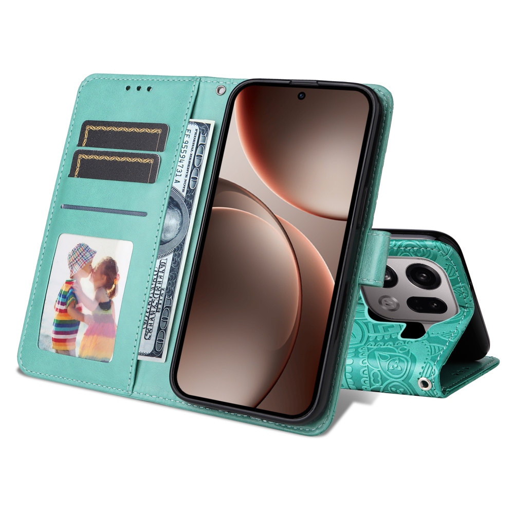 Sunflower knižkové puzdro na Oppo Find X9 Pro 5G - modrozelené