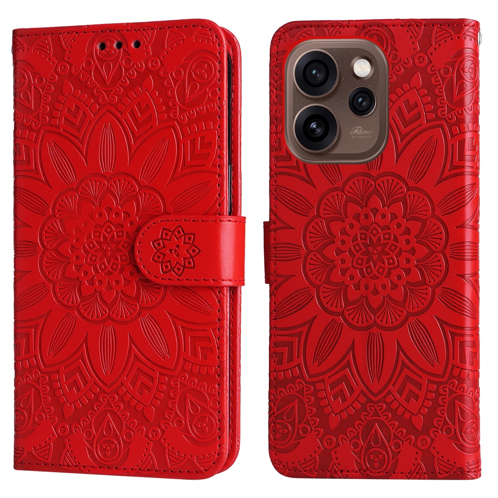 Sunflower knižkové puzdro na Oppo Reno 15 Pro 5G - červené