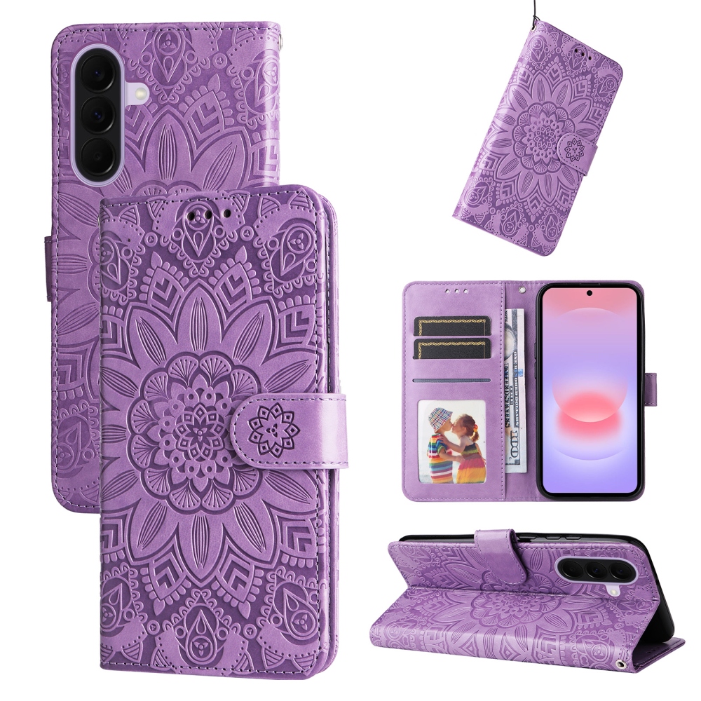 Sunflower knižkové púzdro na Samsung Galaxy A27 - fialové
