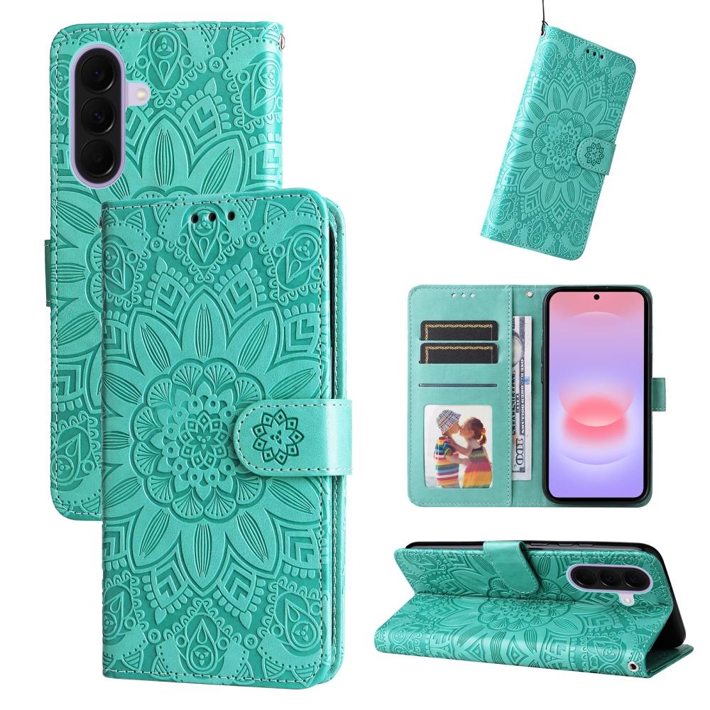 Sunflower knižkové púzdro na Samsung Galaxy A27 - modrozelené
