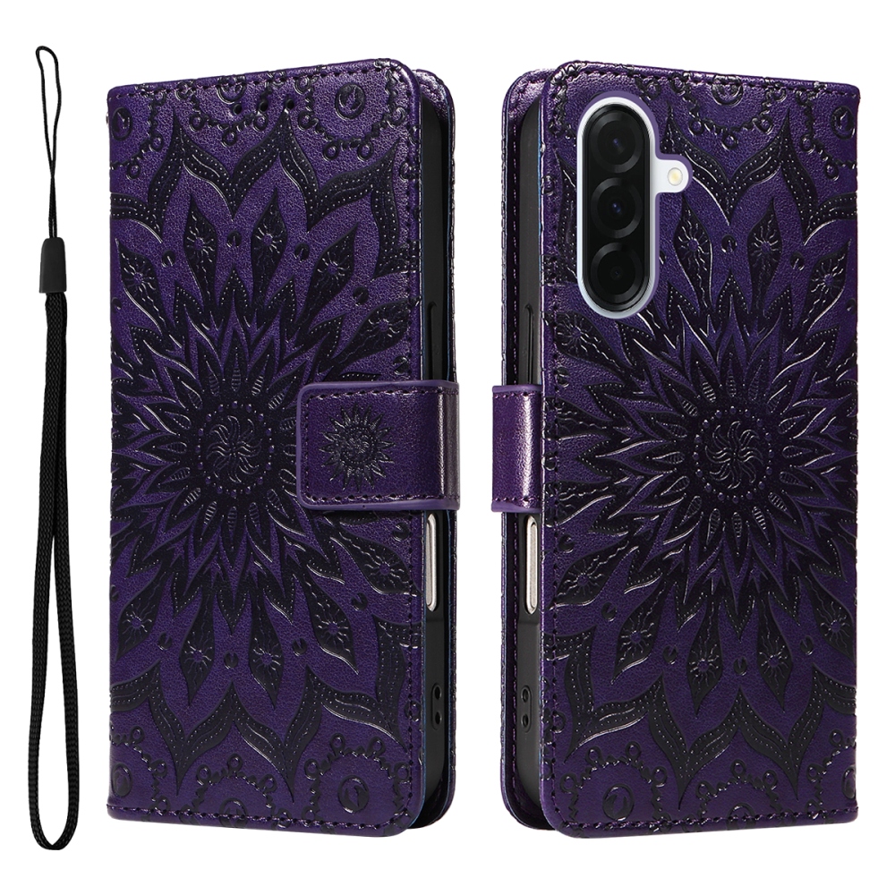 Sunflower knižkové púzdro na Samsung Galaxy A37 5G - tmavofialové