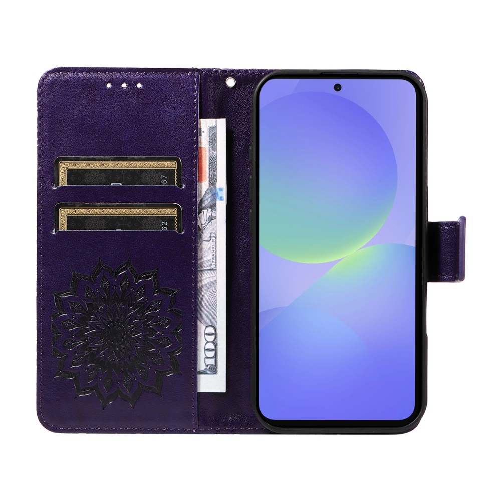 Sunflower knižkové púzdro na Samsung Galaxy A37 5G - tmavofialové