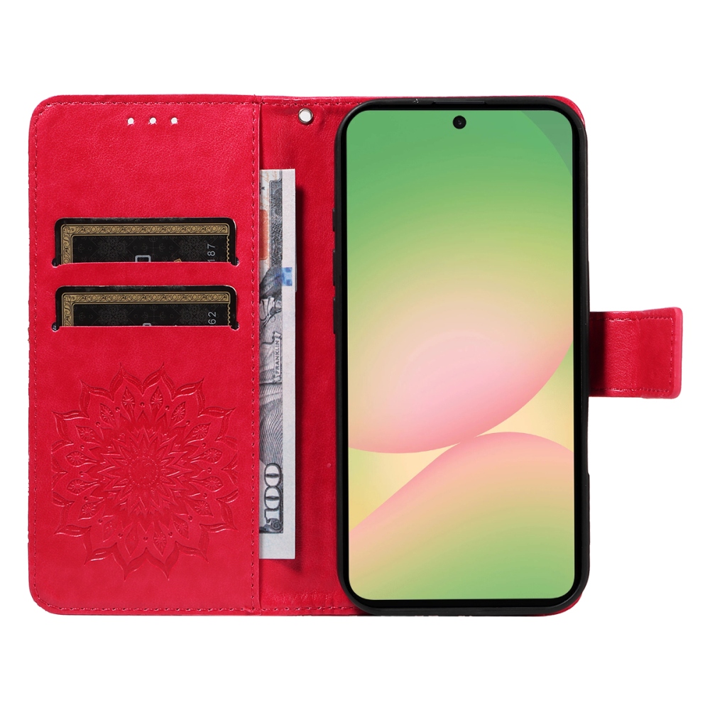 Sunflower knižkové púzdro na Samsung Galaxy A57 5G - červené