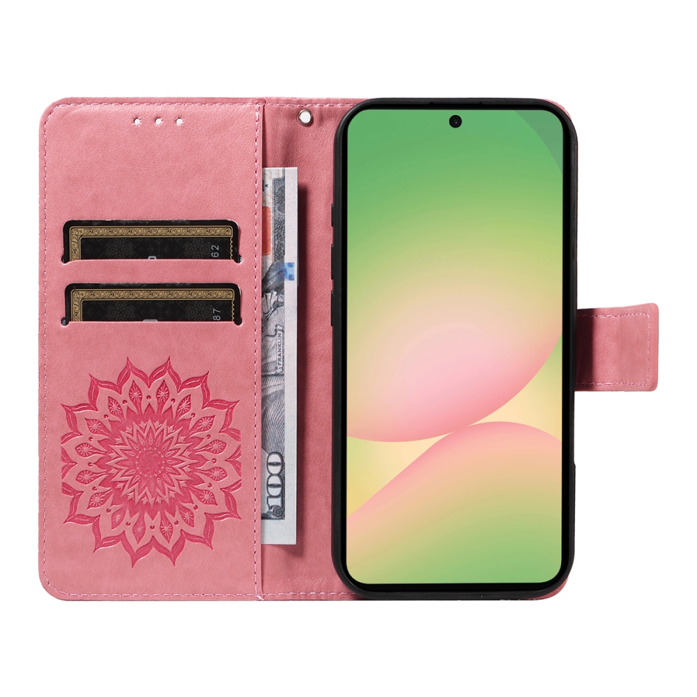 Sunflower knižkové púzdro na Samsung Galaxy A57 5G - ružové