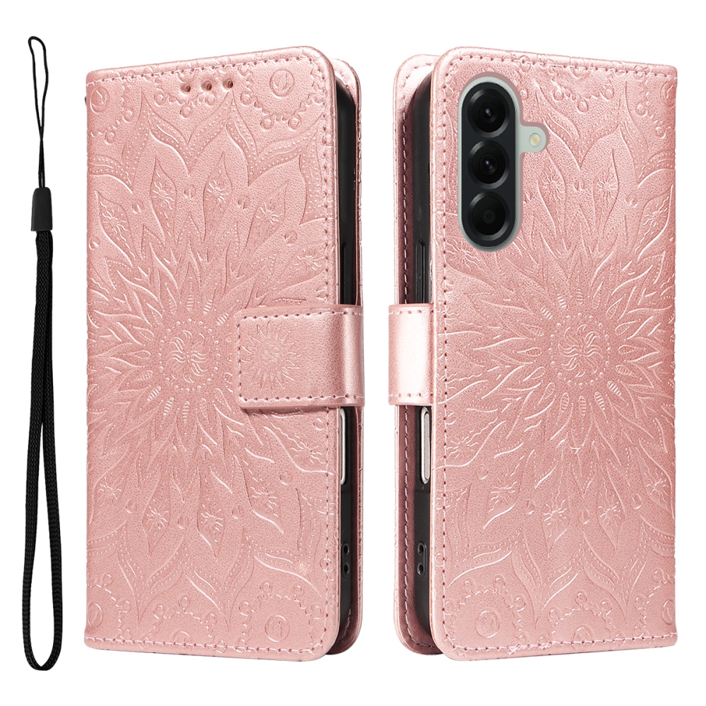 Sunflower knižkové púzdro na Samsung Galaxy A57 5G - ružovozlaté