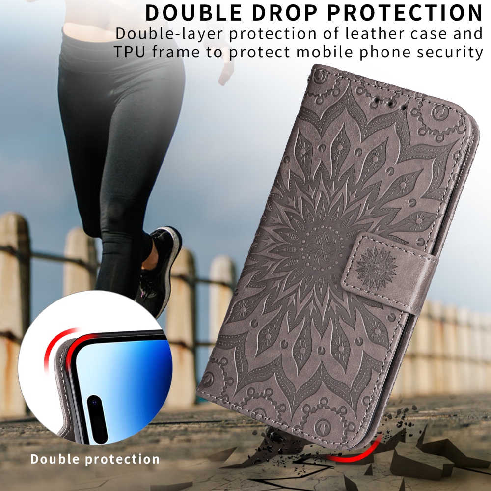 Sunflower knižkové púzdro na Samsung Galaxy A57 5G - šedé