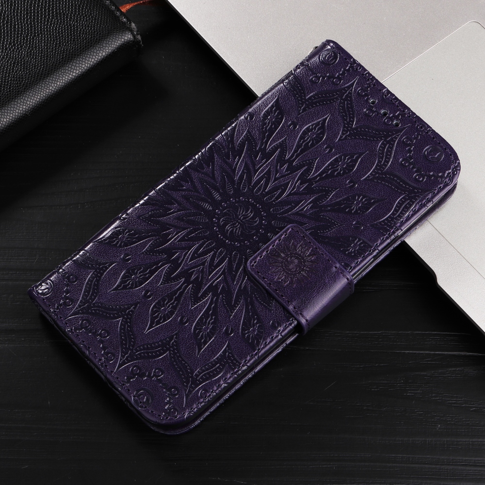 Sunflower knižkové púzdro na Samsung Galaxy A57 5G - tmavofialové