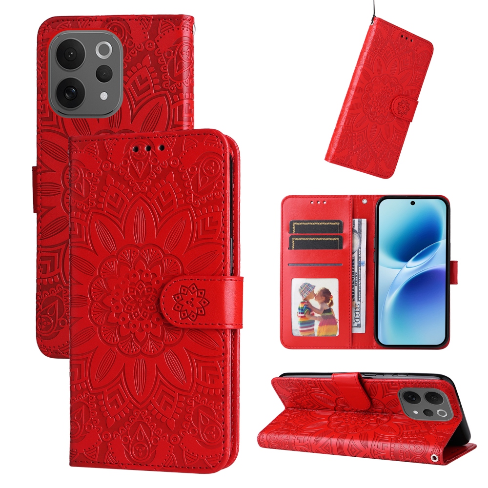 Sunflower knižkové puzdro na Vivo V70 5G - červené