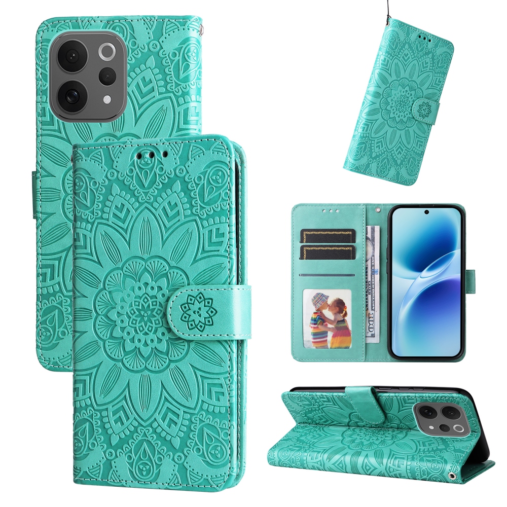 Sunflower knižkové puzdro na Vivo V70 5G - modrozelené