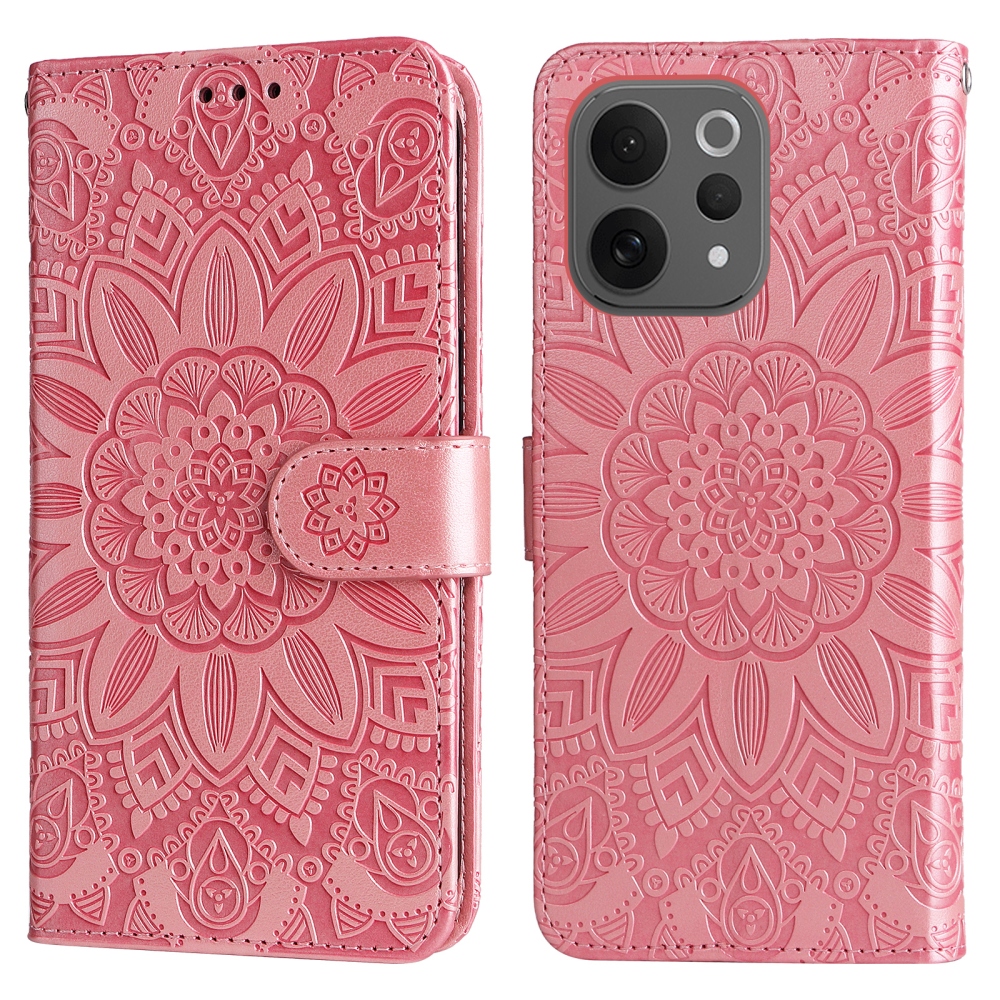 Sunflower knižkové puzdro na Vivo V70 5G - ružové