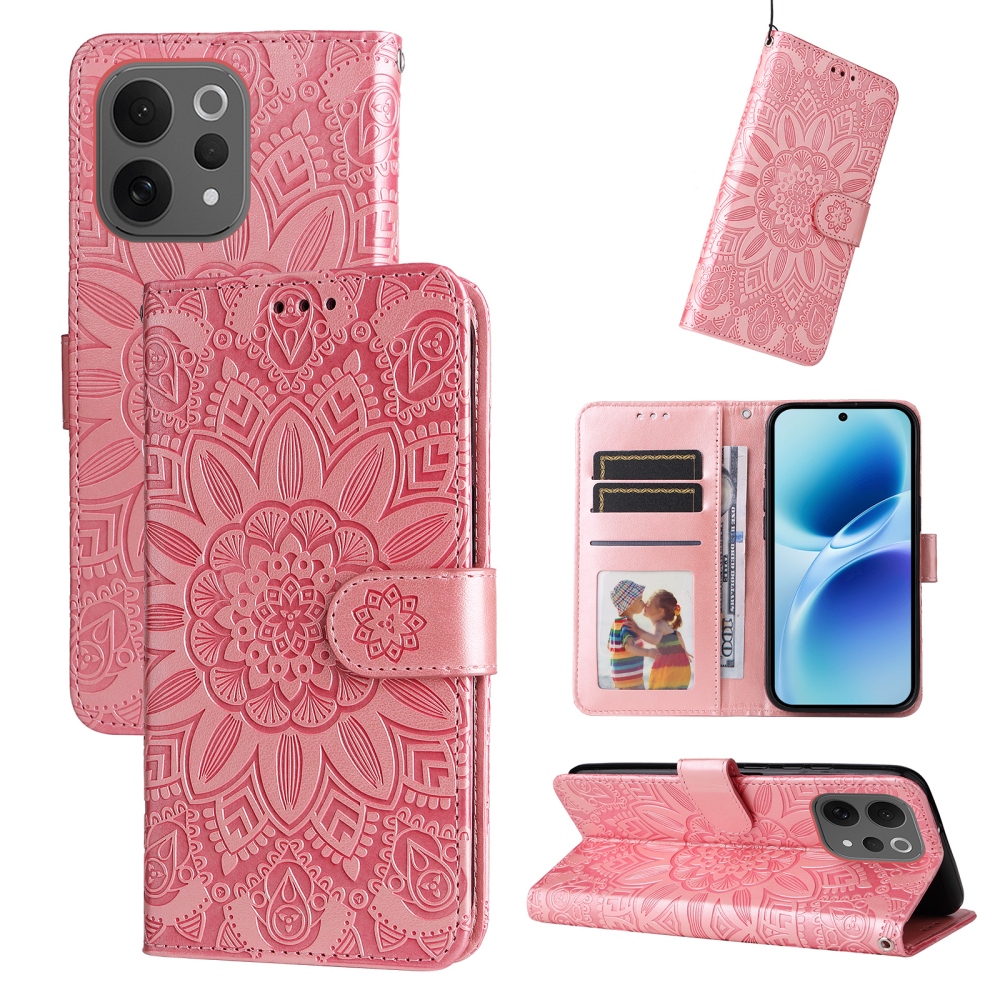 Sunflower knižkové puzdro na Vivo V70 5G - ružové