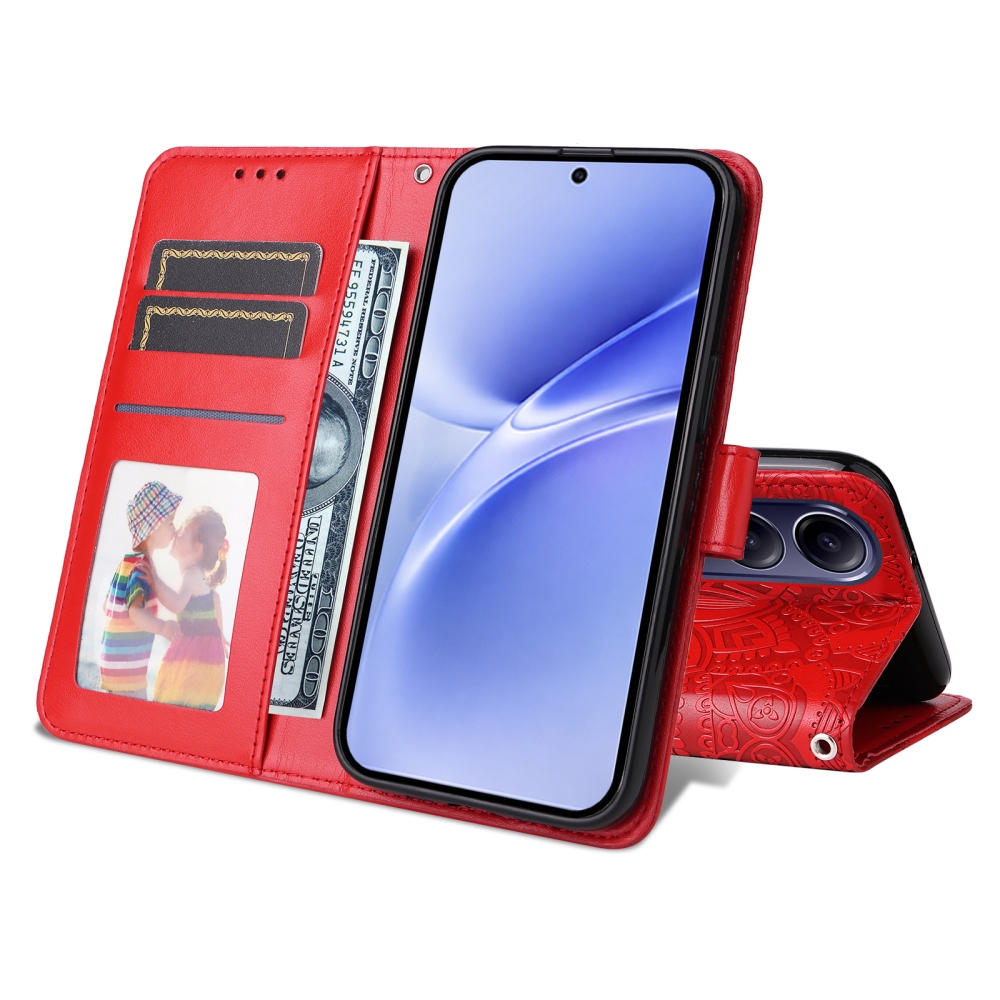 Sunflower knižkové puzdro na Vivo V70 FE 5G - červené