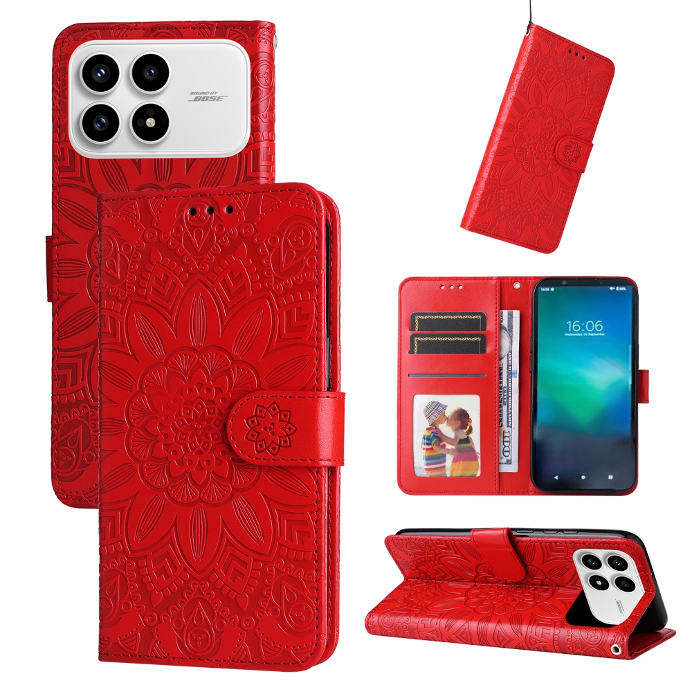 Sunflower knižkové púzdro na Xiaomi Poco F8 Pro 5G - červené