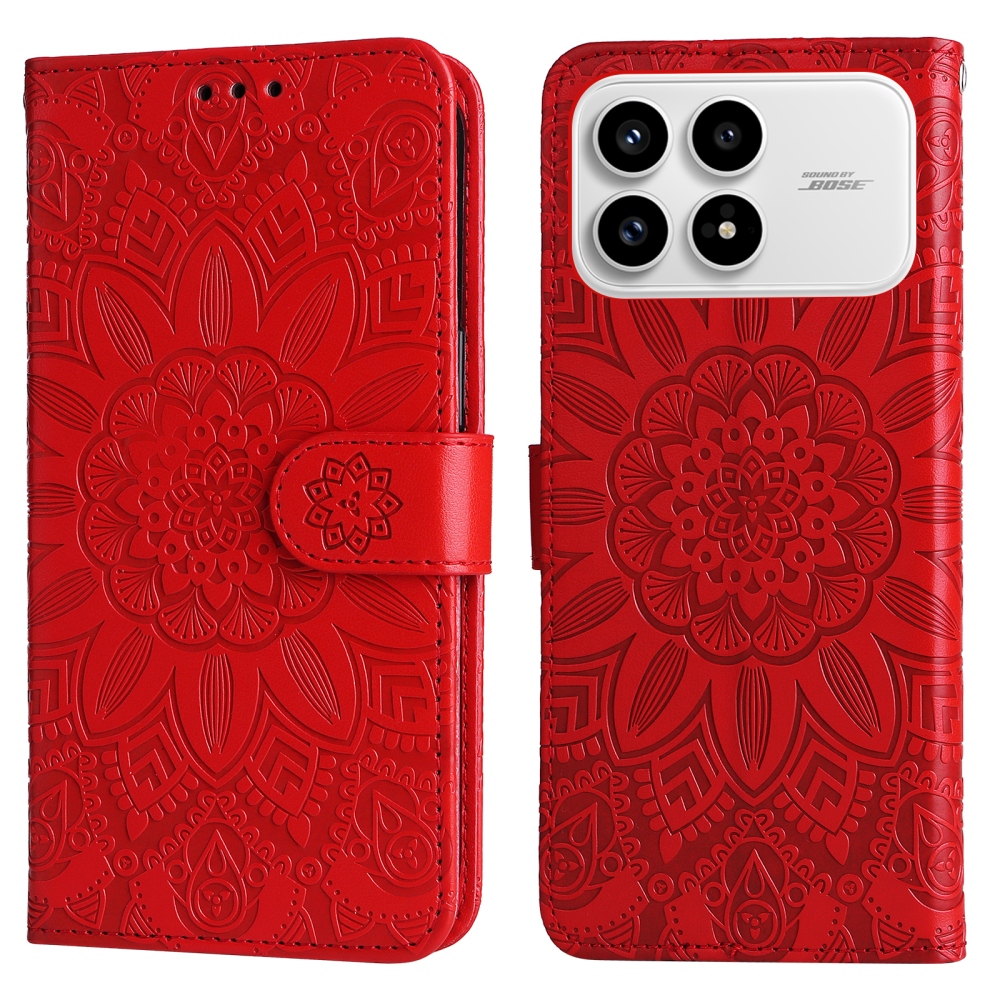 Sunflower knižkové púzdro na Xiaomi Poco F8 Pro 5G - červené