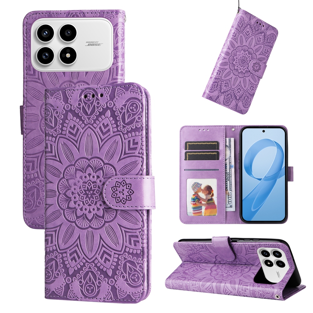 Sunflower knižkové púzdro na Xiaomi Poco F8 Pro 5G - fialové