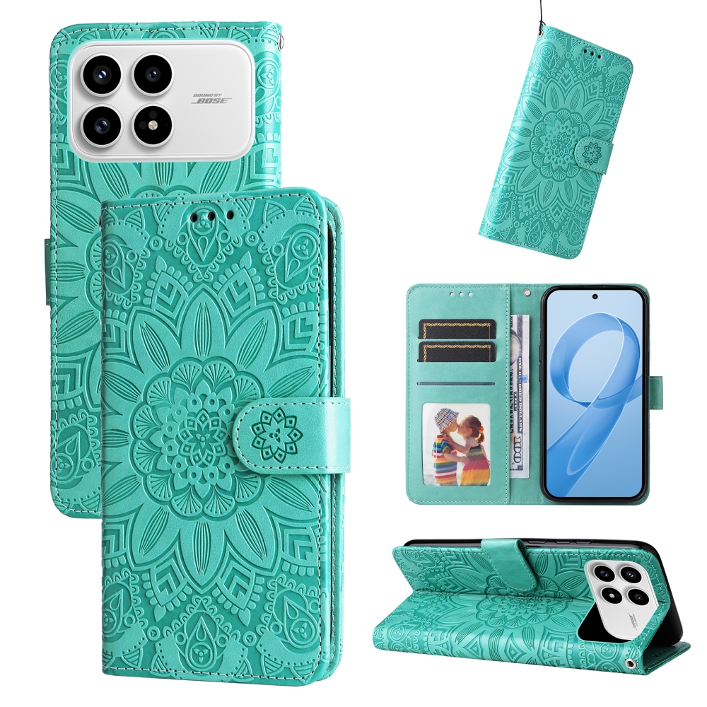 Sunflower knižkové púzdro na Xiaomi Poco F8 Pro 5G - modrozelené