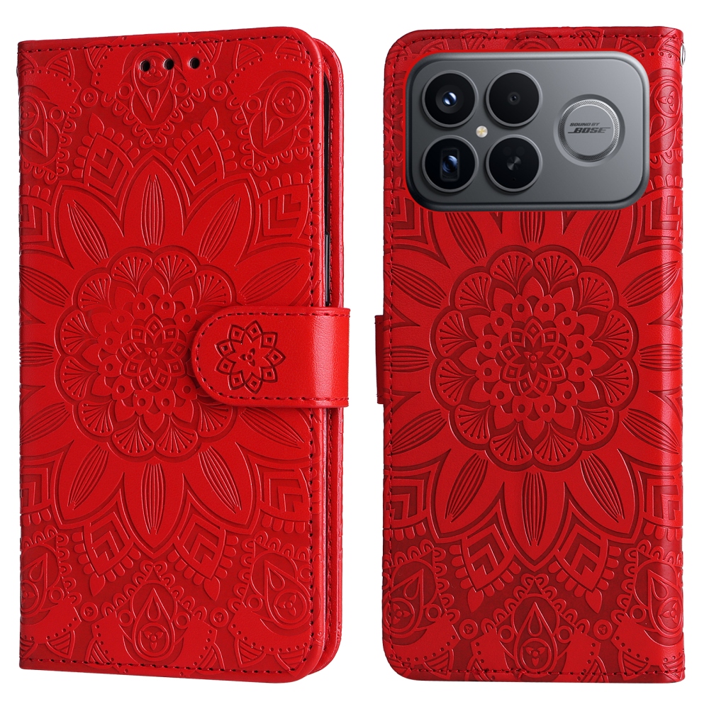 Sunflower knižkové púzdro na Xiaomi Poco F8 Ultra 5G - červené