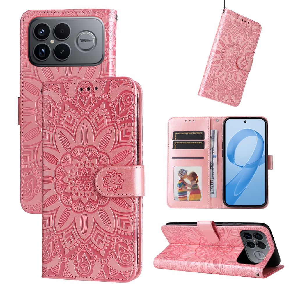 Sunflower knižkové púzdro na Xiaomi Poco F8 Ultra 5G - ružové