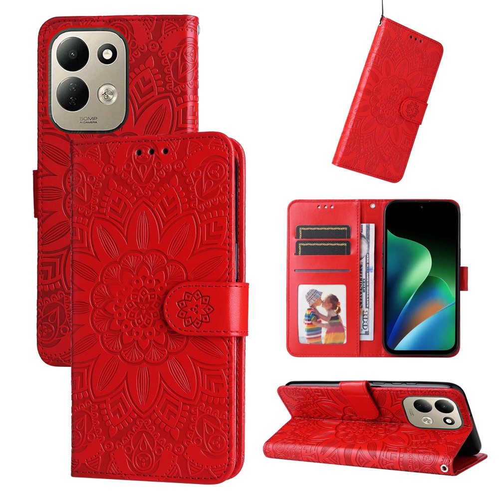 Sunflower knižkové púzdro na Xiaomi Redmi 17 4G/5G - červené