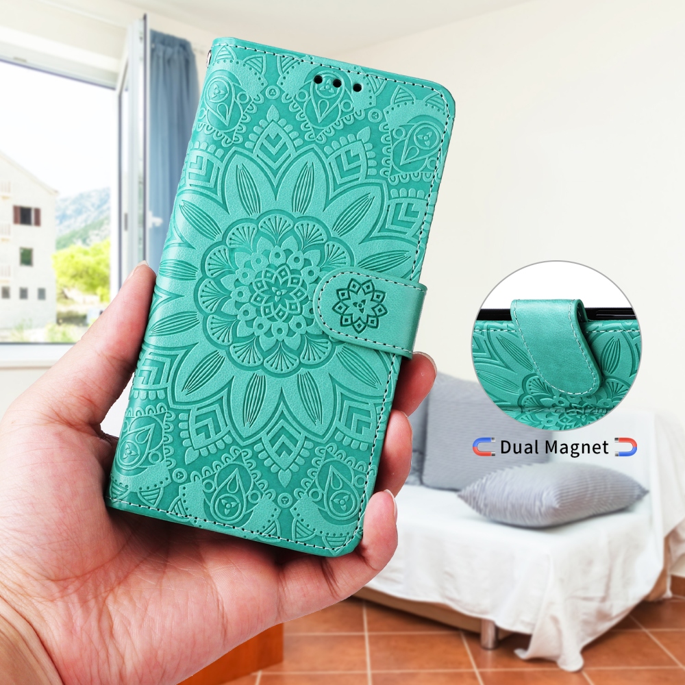 Sunflower knižkové púzdro na Xiaomi Redmi 17 4G/5G - modrozelené