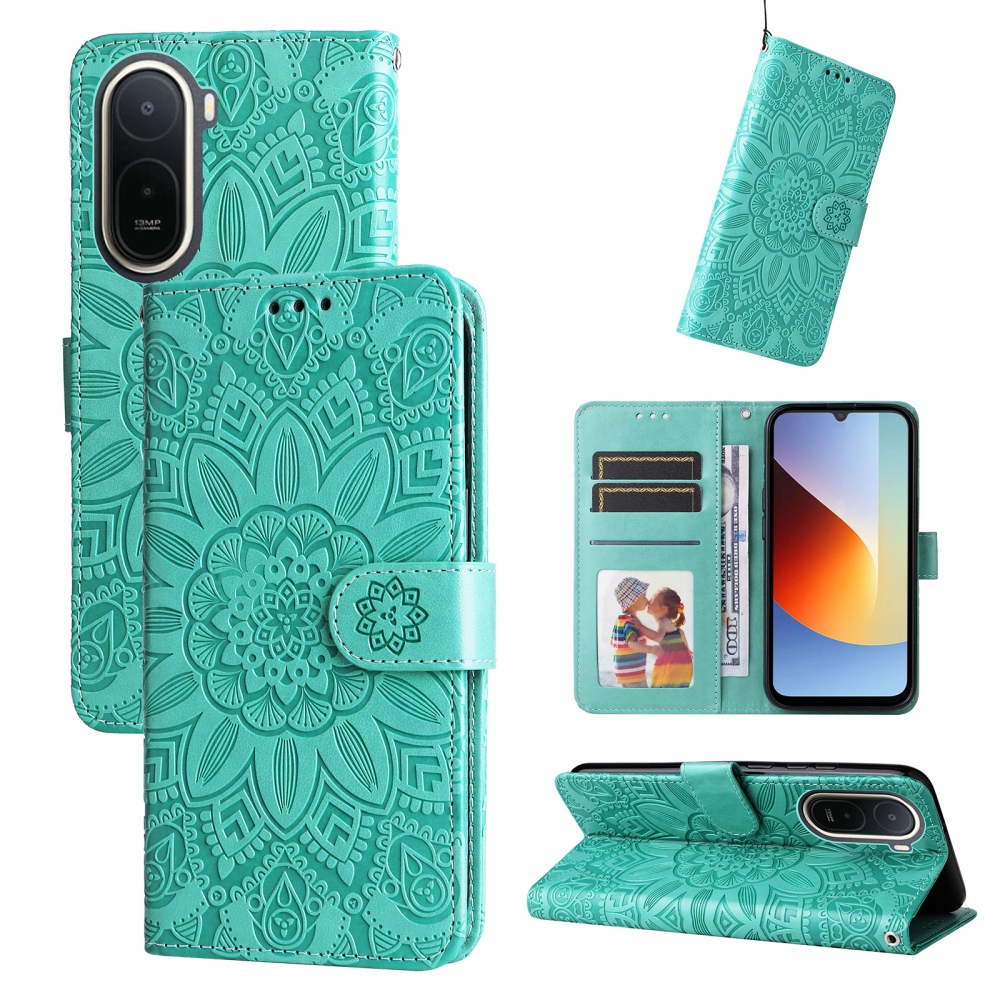 Sunflower knižkové puzdro na Xiaomi Redmi A7 Pro - modrozelené