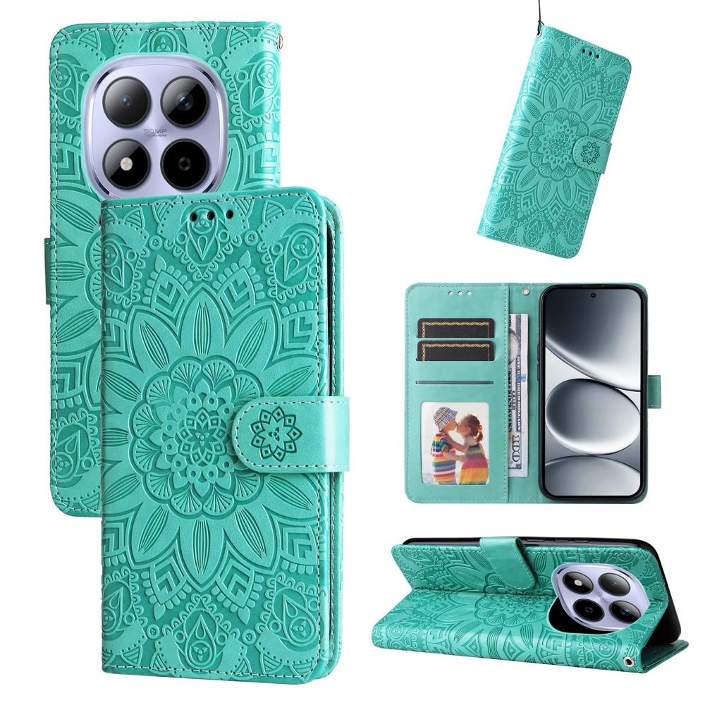 Sunflower knižkové puzdro na Xiaomi Redmi Note 15 Pro 4G - modrozelené