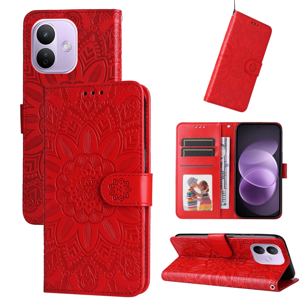 Sunflower knižkové puzdro na Xiaomi Redmi Note 17 Pro 5G - červené