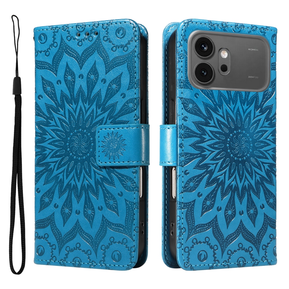 Sunflowers knižkové púzdro na Honor 600 Pro 5G/Honor 600 5G - modré