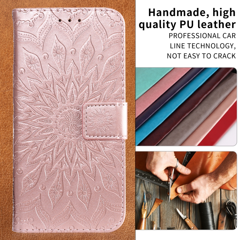 Sunflowers knižkové púzdro na Honor 600 Pro 5G/Honor 600 5G - ružovozlaté