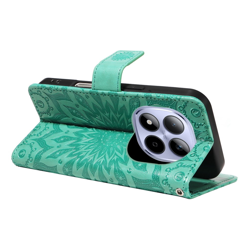 Sunflowers knižkové puzdro na Xiaomi Redmi Note 15 Pro 5G - modrozelené