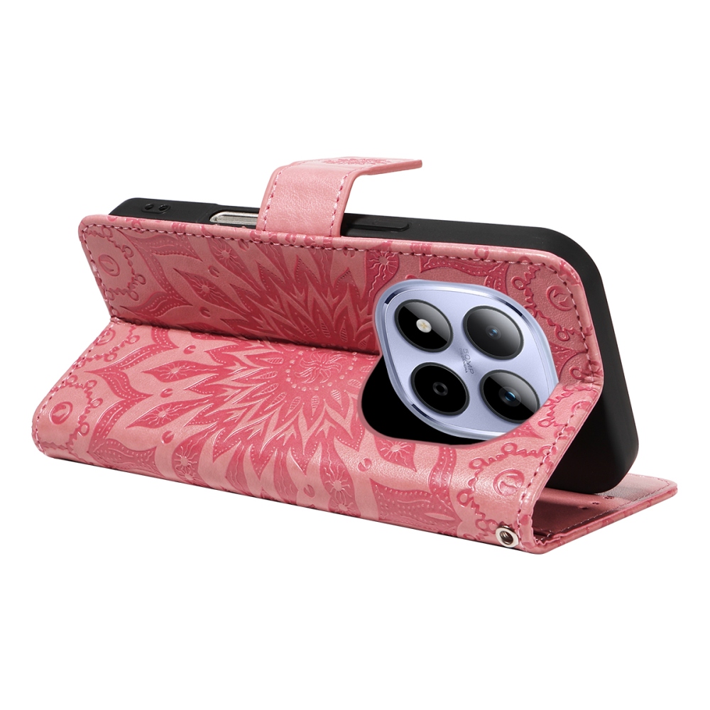 Sunflowers knižkové puzdro na Xiaomi Redmi Note 15 Pro 5G - ružové