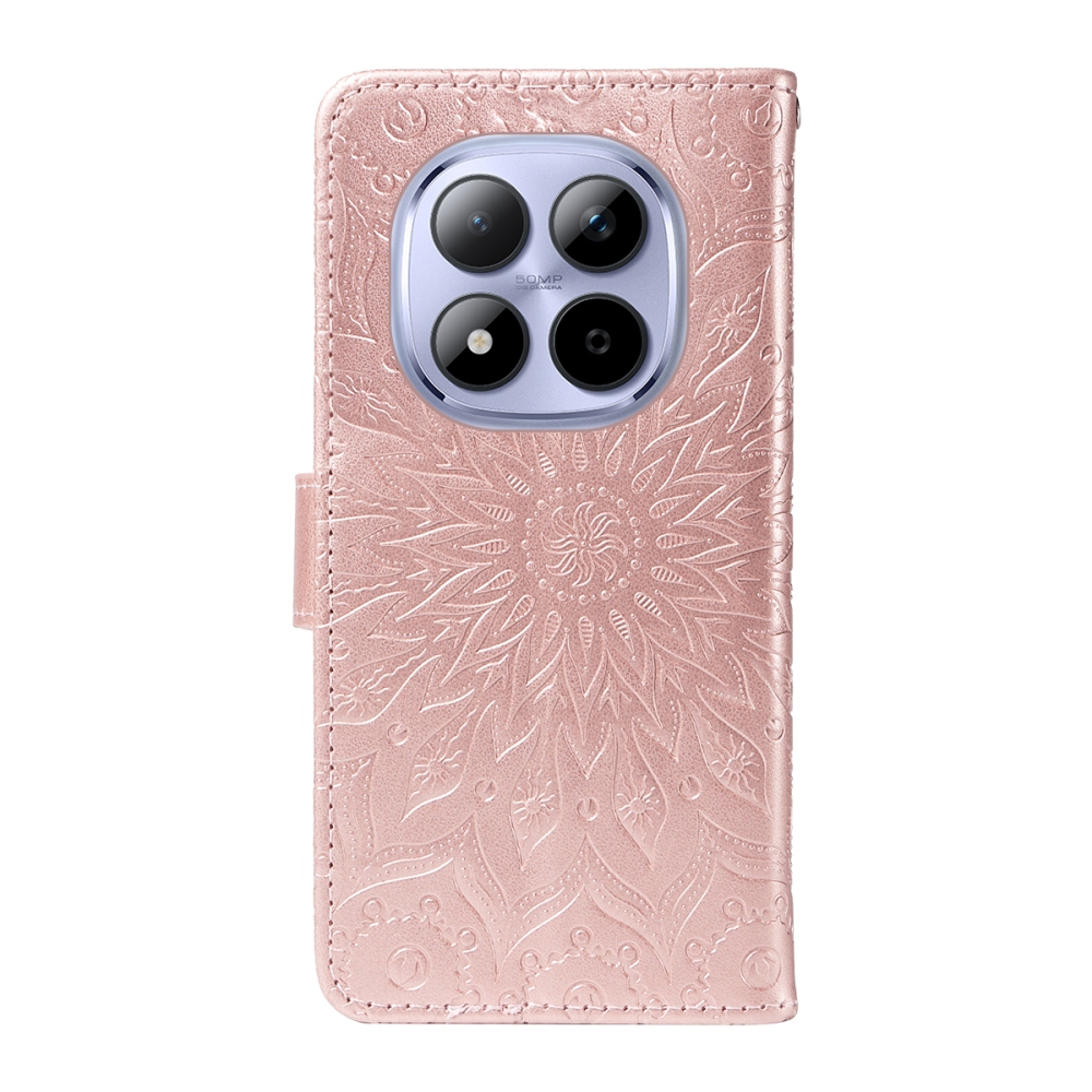 Sunflowers knižkové púzdro na Xiaomi Redmi Note 15 Pro 5G - ružovozlaté