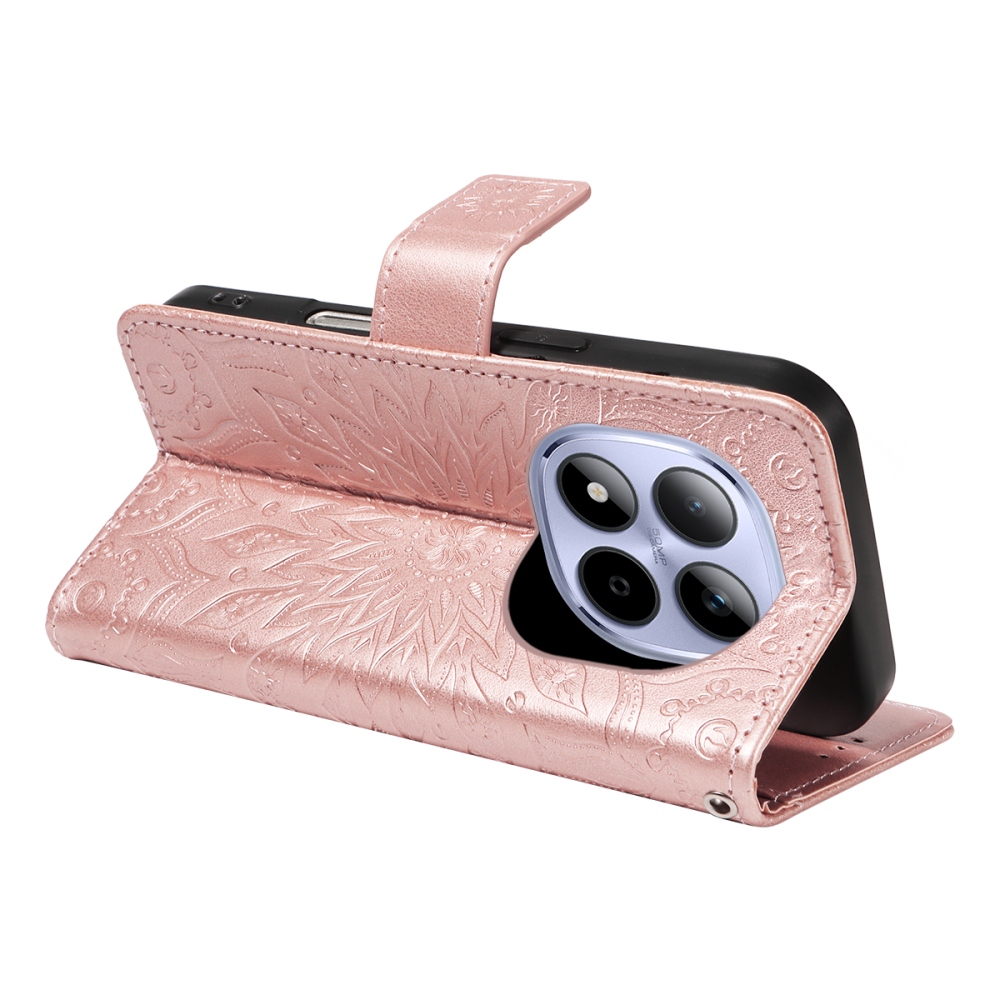 Sunflowers knižkové púzdro na Xiaomi Redmi Note 15 Pro 5G - ružovozlaté