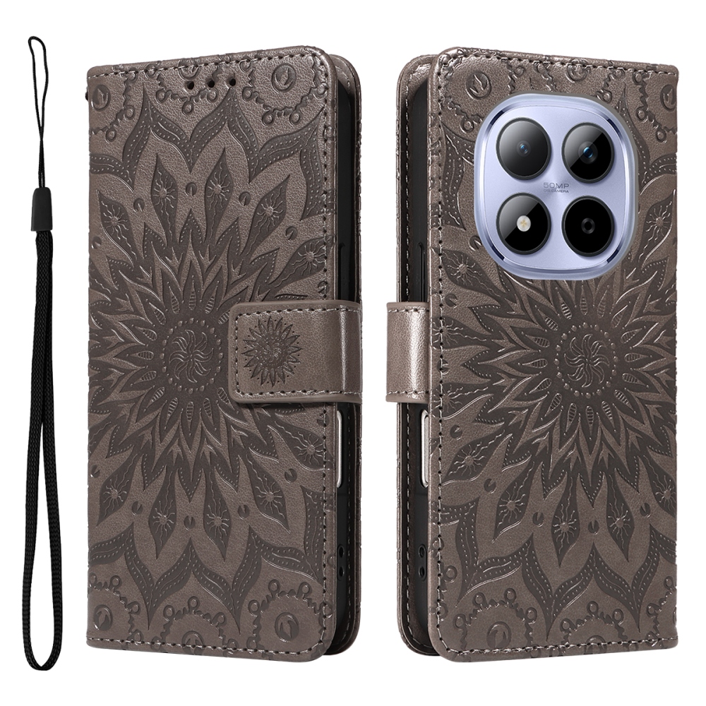 Sunflowers knižkové puzdro na Xiaomi Redmi Note 15 Pro 5G - šedé