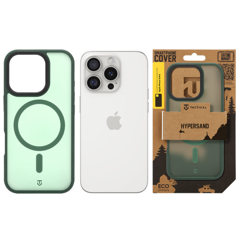 Tactical MagForce Hypersand puzdro pre Apple iPhone 16 Pro v farbe Forest Green