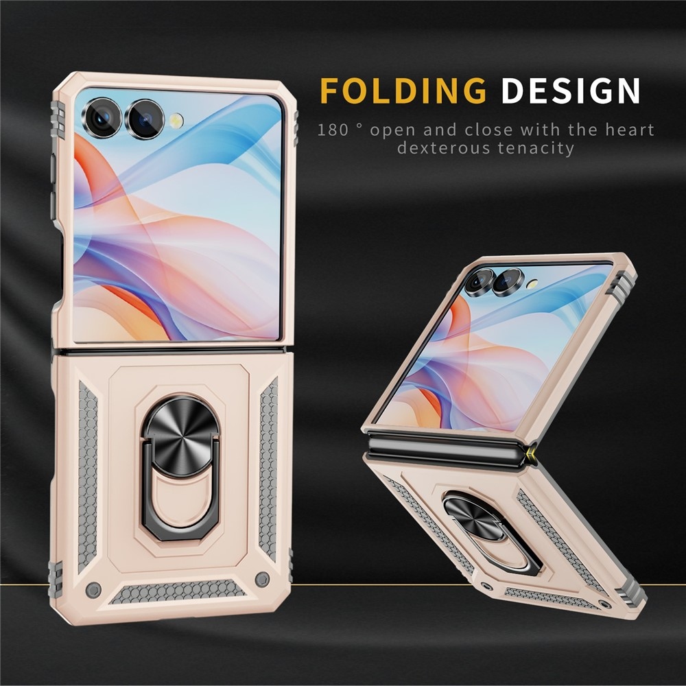 Ring odolný kryt na Samsung Galaxy Z Flip7 5G - béžový