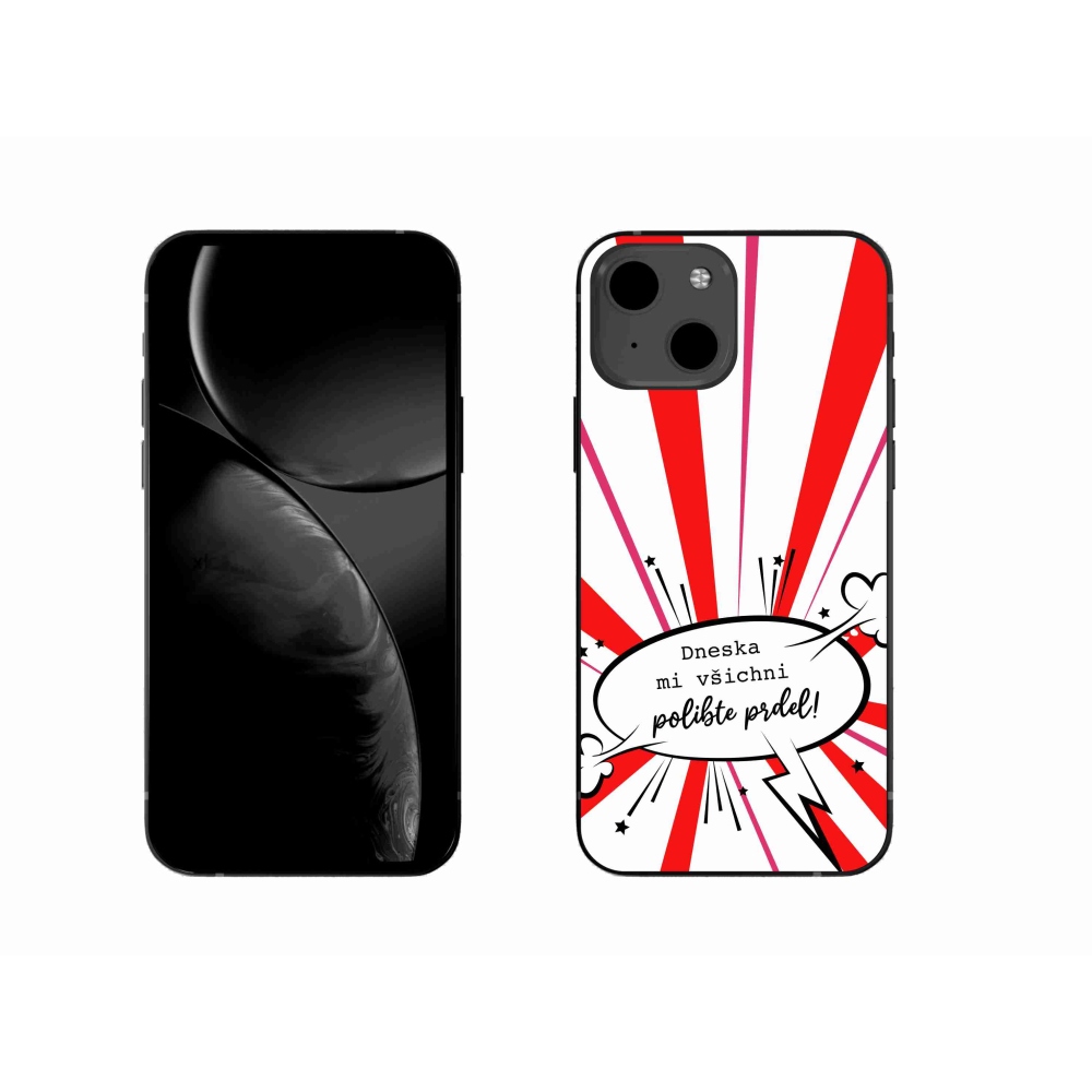 Gélový kryt mmCase na iPhone 13 6.1 - vtipný text 15 biele pozadie