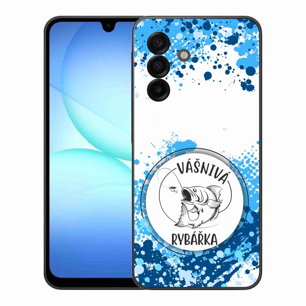 Gélový kryt mmCase na Samsung Galaxy A17 5G - vášnivá rybárka biele pozadie