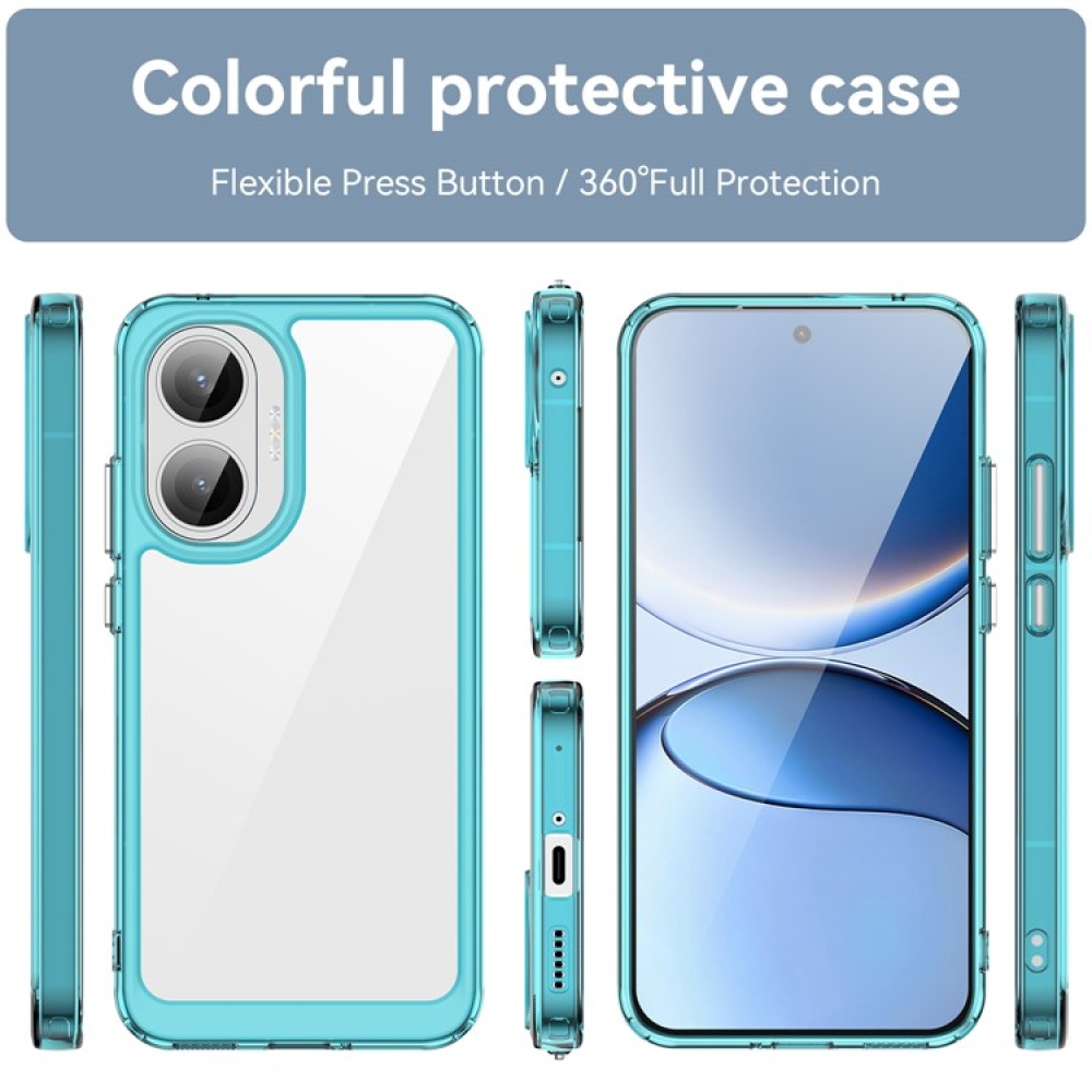 Gélový obal s pevným chrbtom na Xiaomi Poco F7 5G - svetlomodrý
