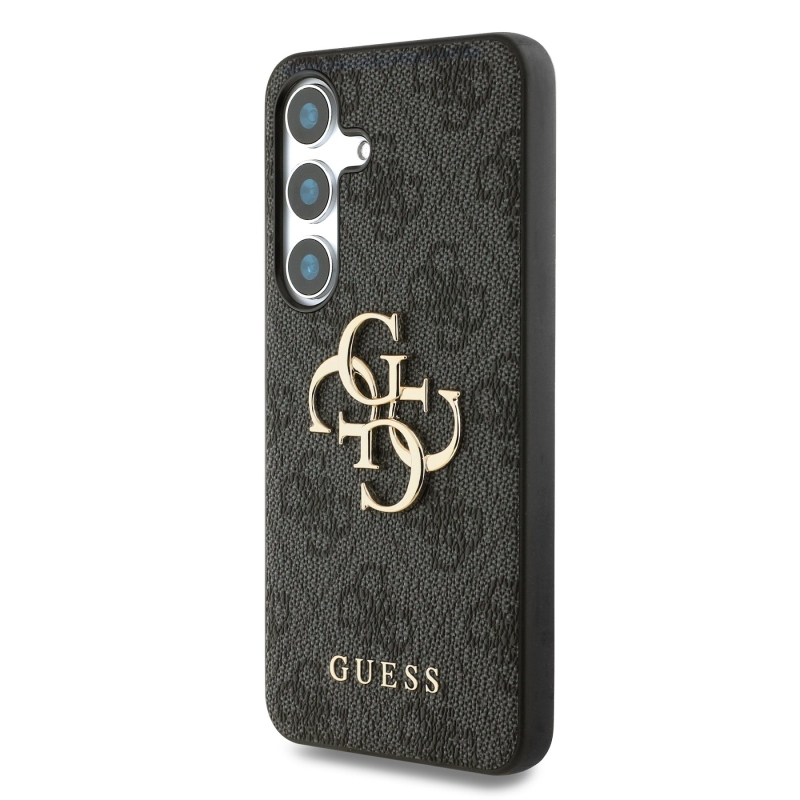 Guess PU 4G Metal Logo Zadný Kryt pre Samsung Galaxy S25+ Grey