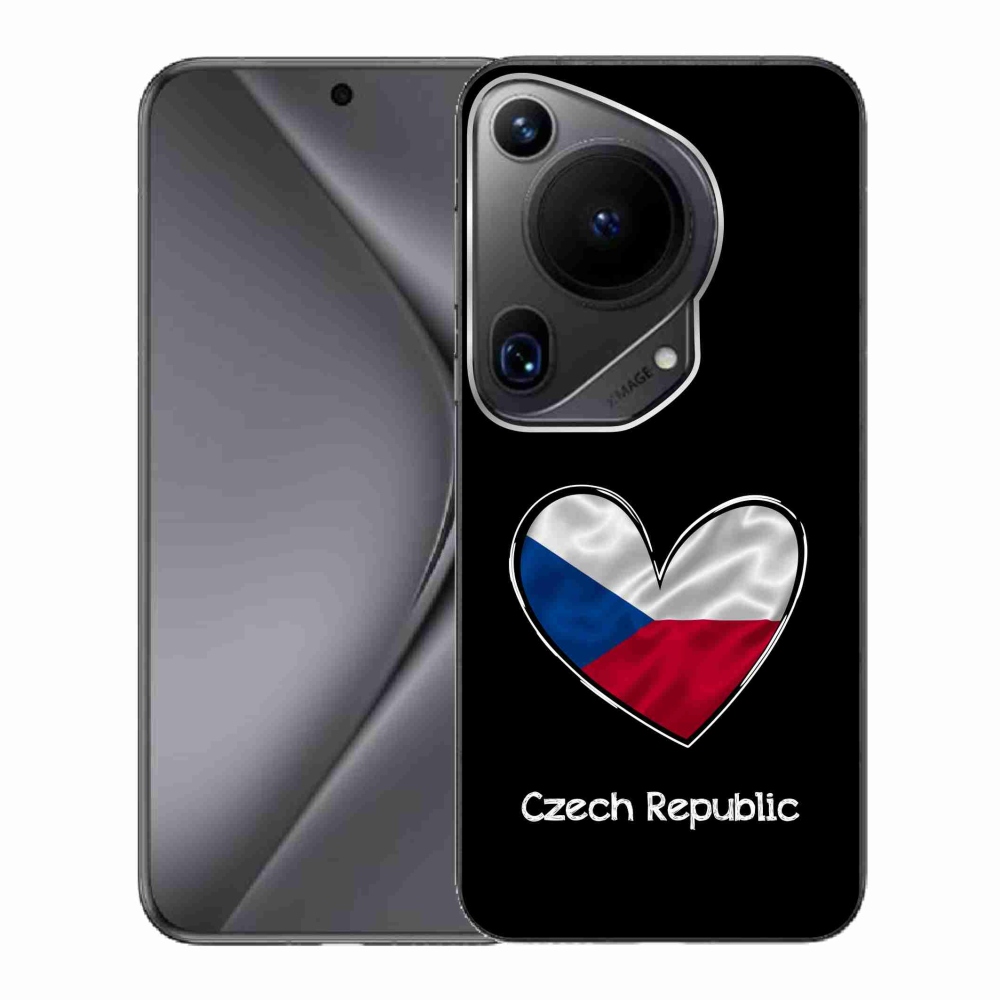Gélový kryt mmCase na Huawei Pura 70 Ultra - vlajka srdca čierne pozadie