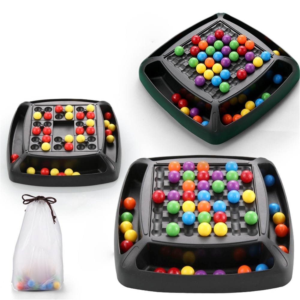 Dvojfarebná logická dosková hra s guličkami pre rozvoj myslenia