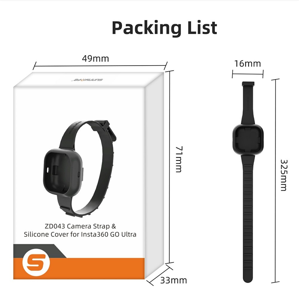 Silikónový ochranný obal s pútkom na ruku Sunnylife pre Insta360 GO Ultra – biely