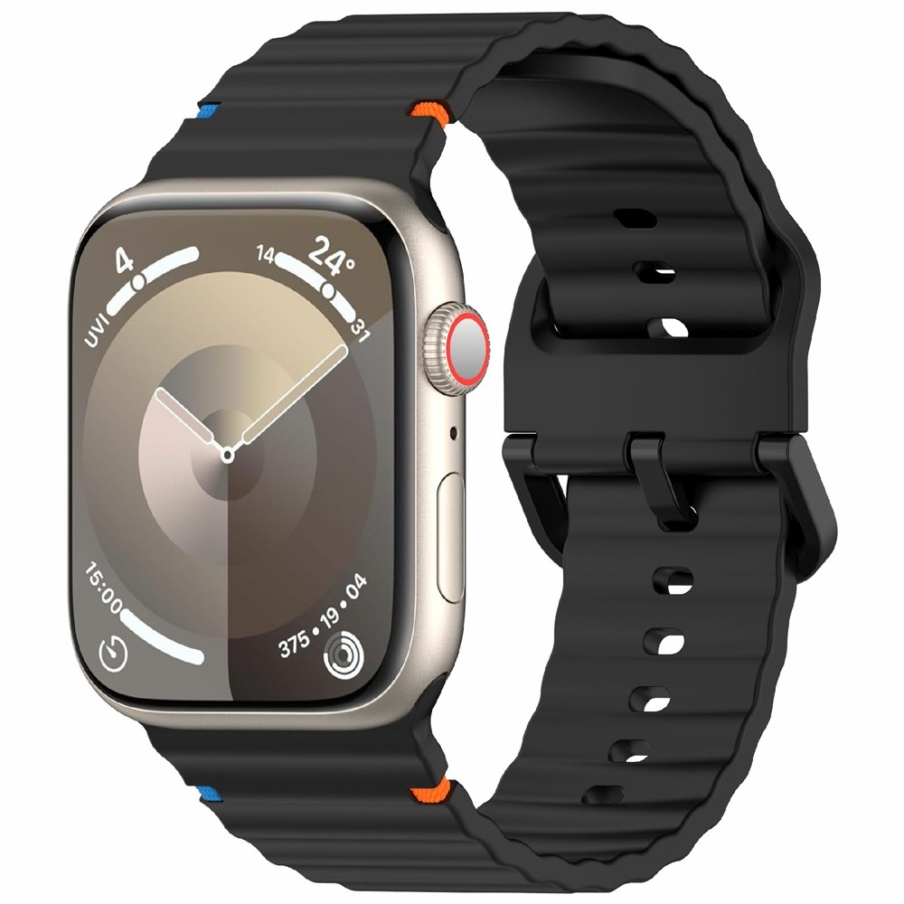 Sweat silikónový remienok na Apple Watch Ultra 4/3/2/1 49mm/12/11/10 46mm - čierny