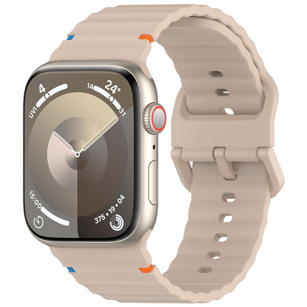Sweat silikónový remienok na Apple Watch Ultra 4/3/2/1 49mm/12/11/10 46mm - svetlohnedý