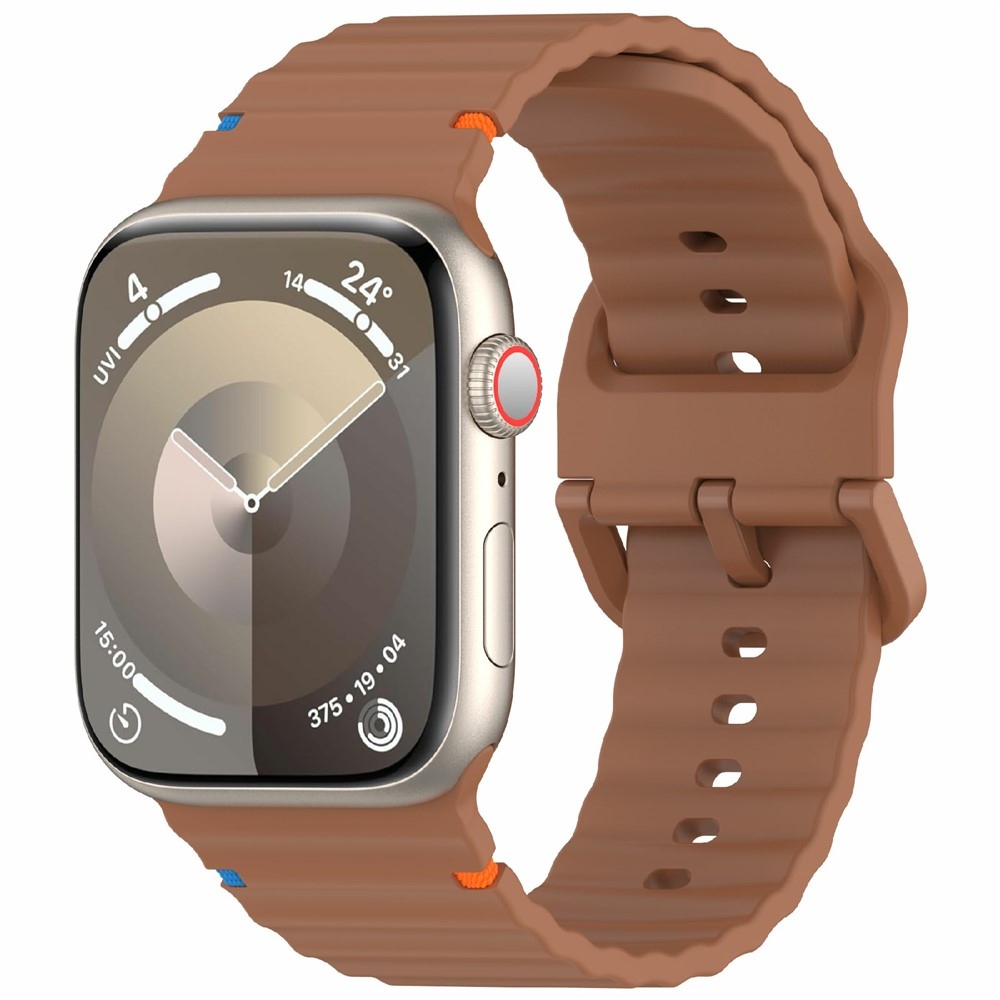 Sweaty silikónový remienok na Apple Watch Ultra 4/3/2/1 49mm/12/11/10 46mm - tmavohnedý