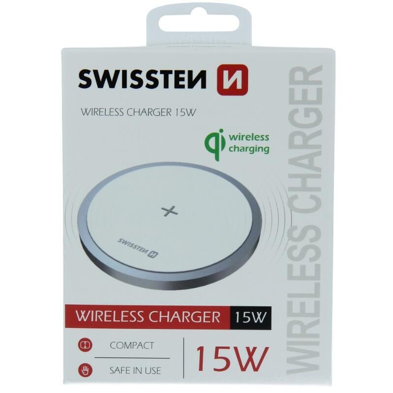 Swissten bezdrôtová Wireless nabíjačka 15 W - biela