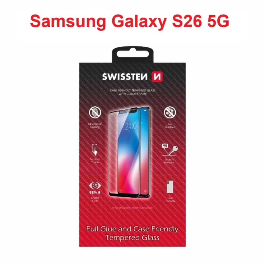 Swissten celoplošné tvrdené sklo na Samsung Galaxy S26