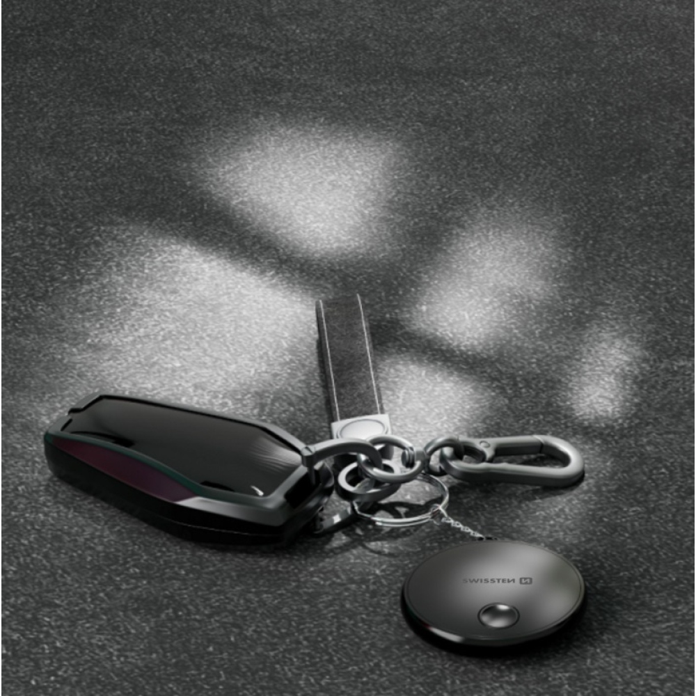 Swissten šikovný lokátor Find Tag s funkciou Apple Find My - čierny