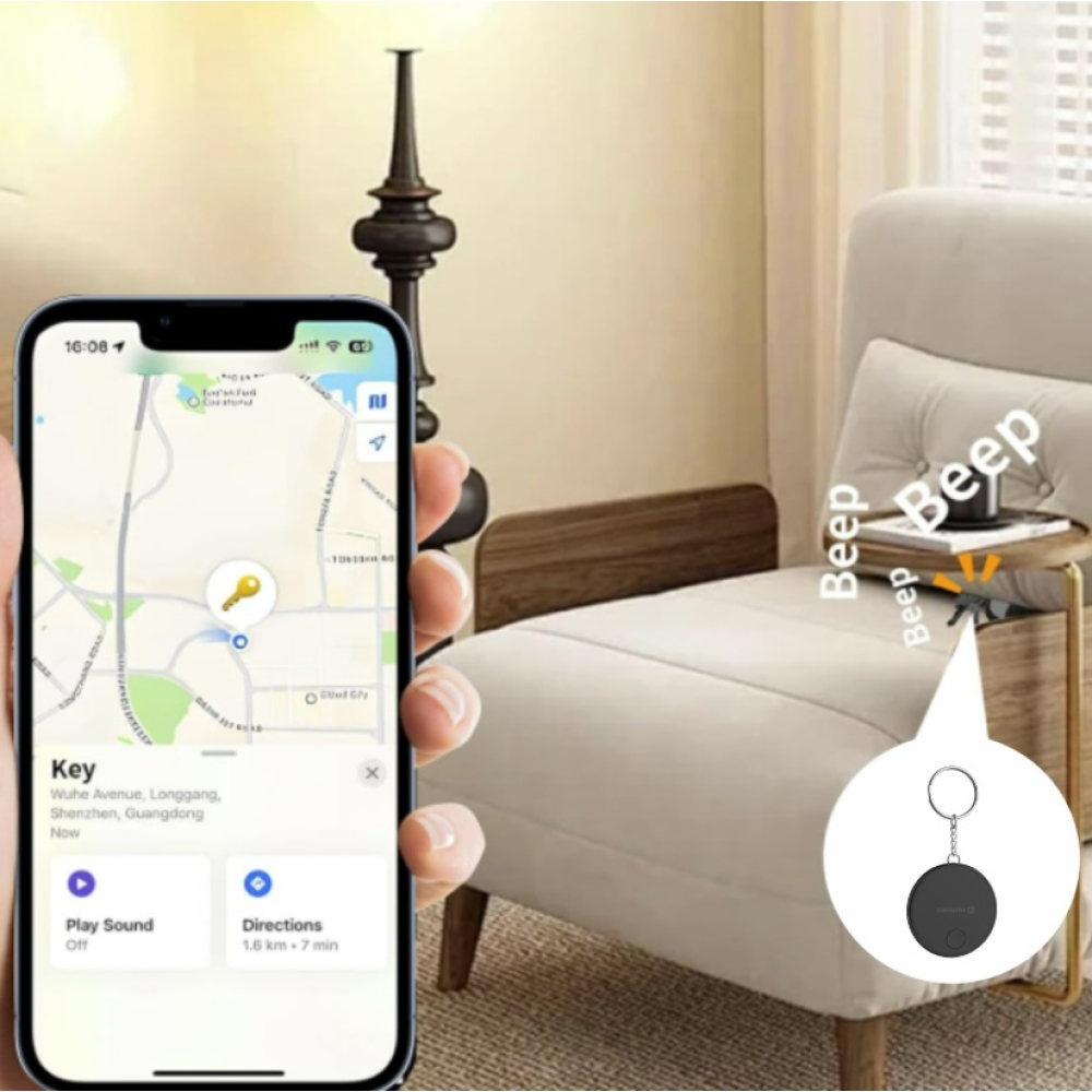 Swissten šikovný lokátor Find Tag s funkciou Apple Find My - čierny